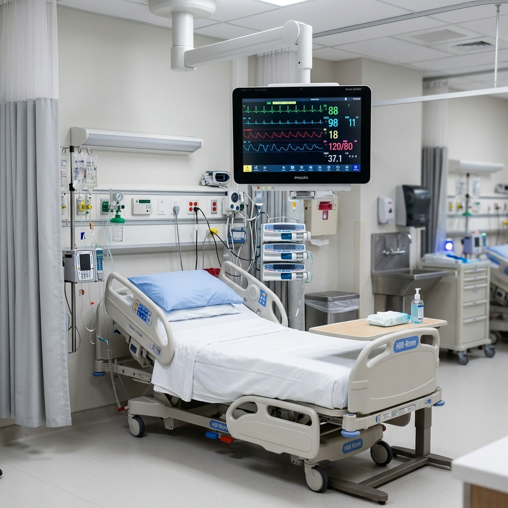 Critical care ICU nephrology consult showing patient and remote nephrologist